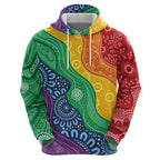 Australia First Nation LGBTQ+ Zip Hoodie Aboriginal Rainbow Flag
