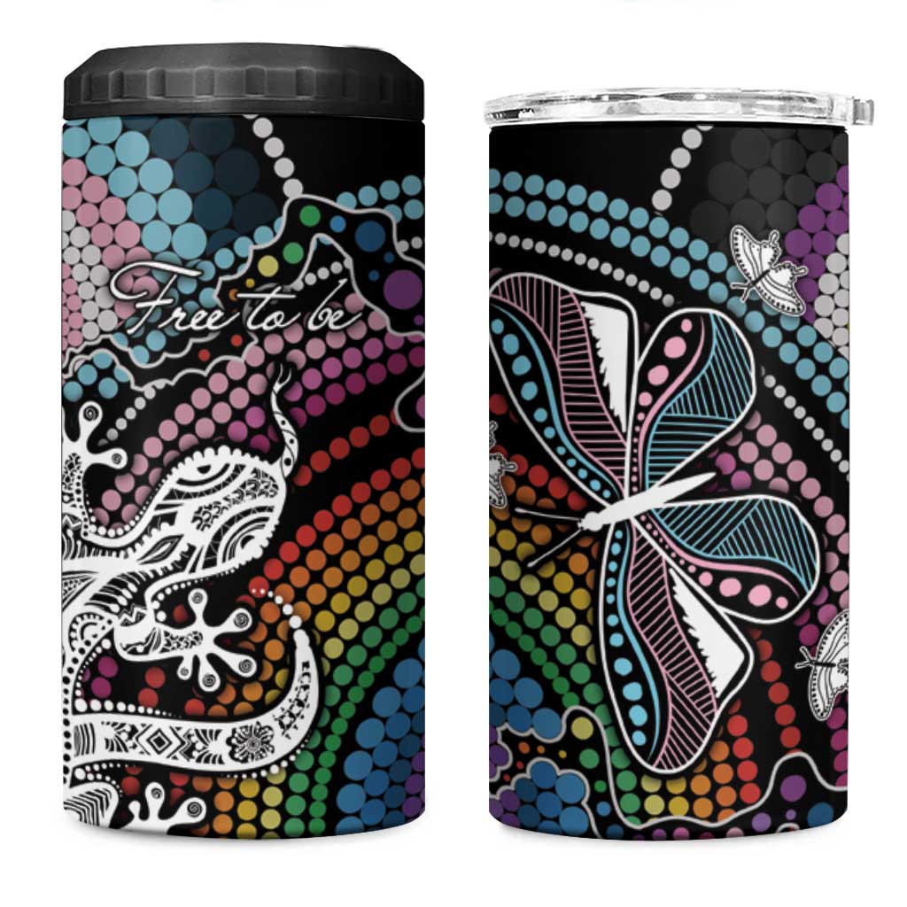 Sydney Pride Aboriginal 4 in 1 Can Cooler Tumbler Free To Be