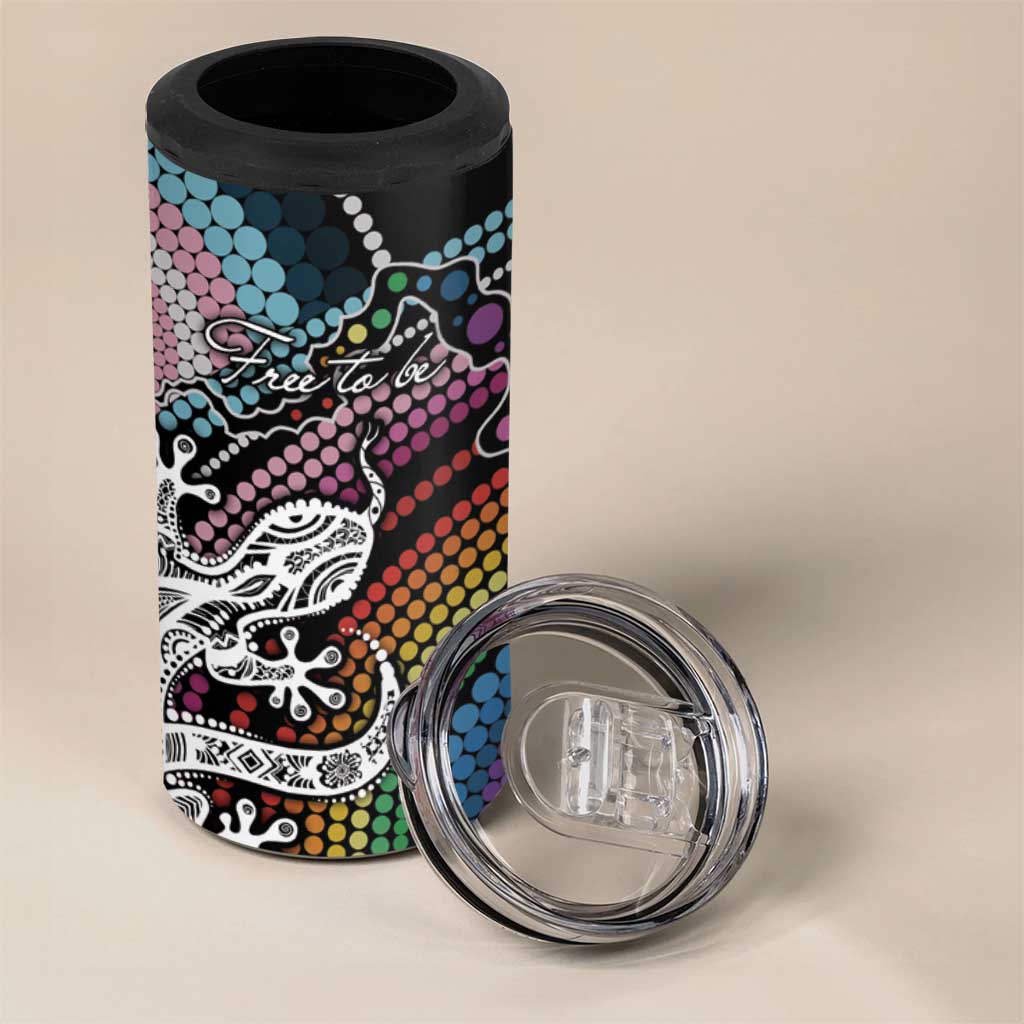 Sydney Pride Aboriginal 4 in 1 Can Cooler Tumbler Free To Be