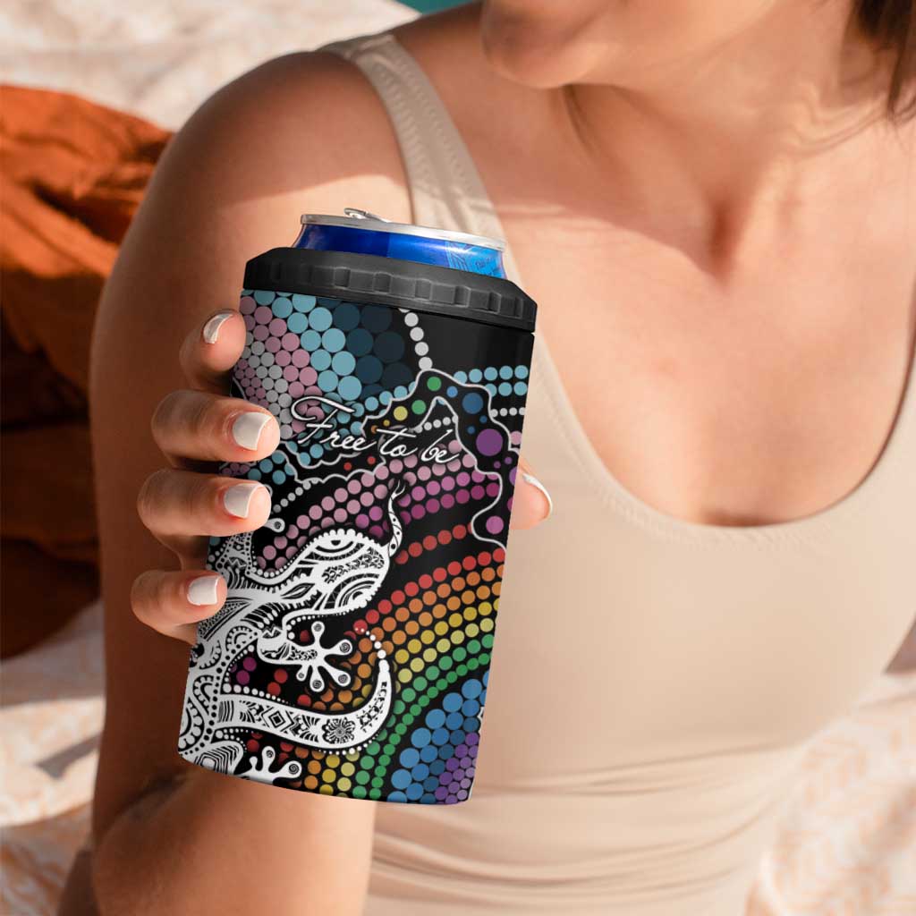 Sydney Pride Aboriginal 4 in 1 Can Cooler Tumbler Free To Be