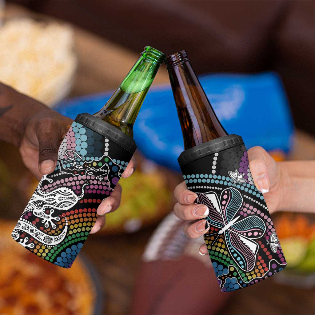 Sydney Pride Aboriginal 4 in 1 Can Cooler Tumbler Free To Be
