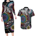 Sydney Pride Aboriginal Couples Matching Long Sleeve Bodycon Dress and Hawaiian Shirt Free To Be