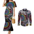 Sydney Pride Aboriginal Couples Matching Mermaid Dress and Long Sleeve Button Shirt Free To Be