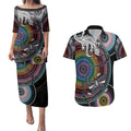 Sydney Pride Aboriginal Couples Matching Puletasi and Hawaiian Shirt Free To Be