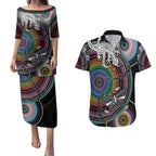 Sydney Pride Aboriginal Couples Matching Puletasi and Hawaiian Shirt Free To Be