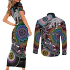 Sydney Pride Aboriginal Couples Matching Short Sleeve Bodycon Dress and Long Sleeve Button Shirt Free To Be