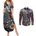 Sydney Pride Aboriginal Couples Matching Summer Maxi Dress and Long Sleeve Button Shirt Free To Be