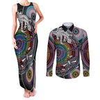 Sydney Pride Aboriginal Couples Matching Tank Maxi Dress and Long Sleeve Button Shirt Free To Be