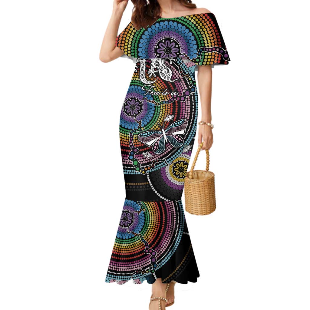 Sydney Pride Aboriginal Family Matching Mermaid Dress and Hawaiian Shirt Free To Be