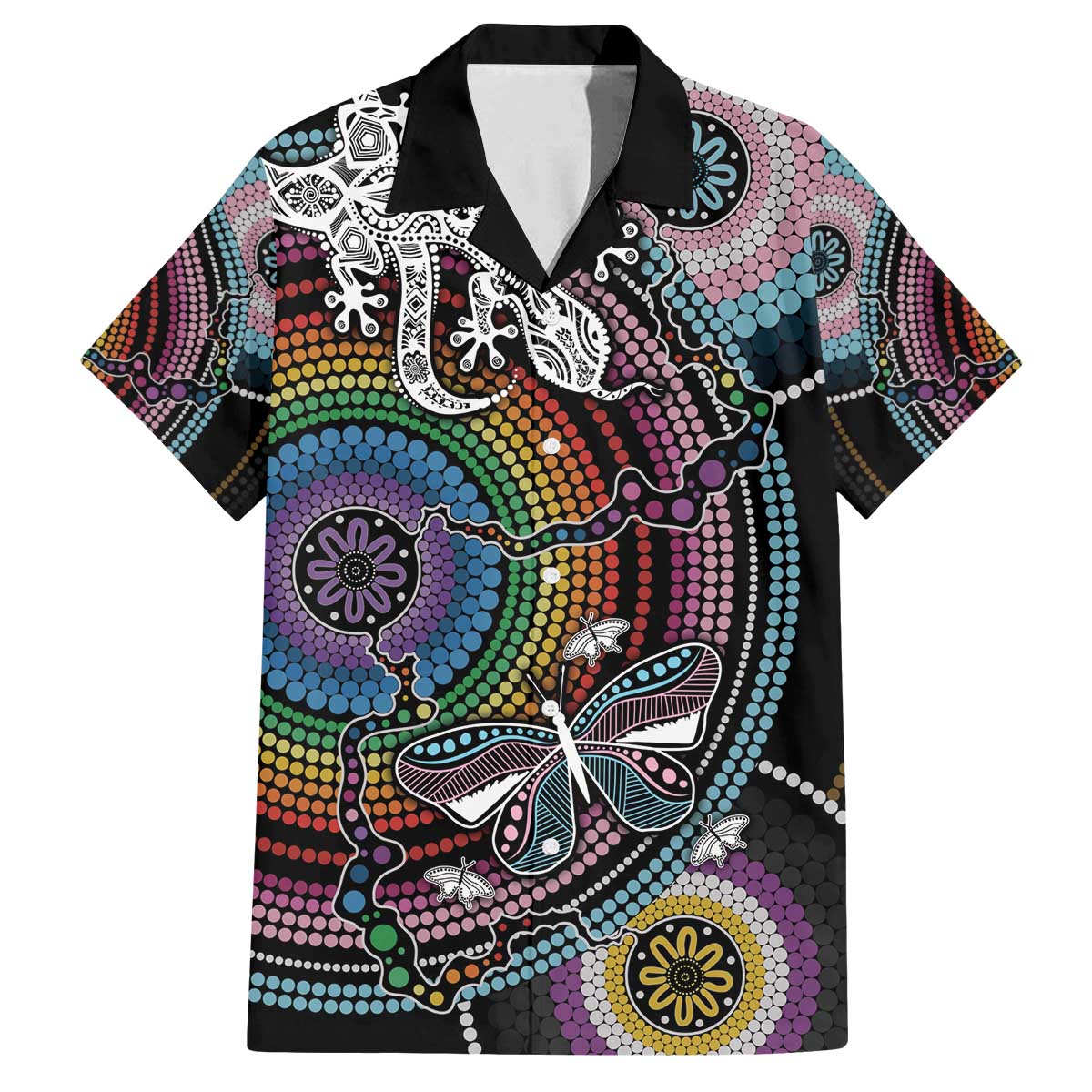 Sydney Pride Aboriginal Family Matching Off The Shoulder Long Sleeve Dress and Hawaiian Shirt Free To Be