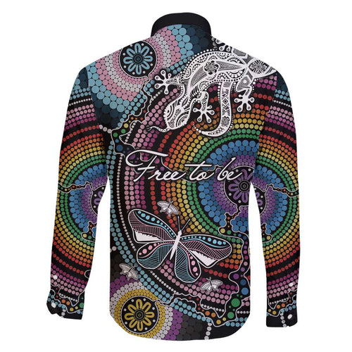 Sydney Pride Aboriginal Family Matching Short Sleeve Bodycon Dress and Hawaiian Shirt Free To Be
