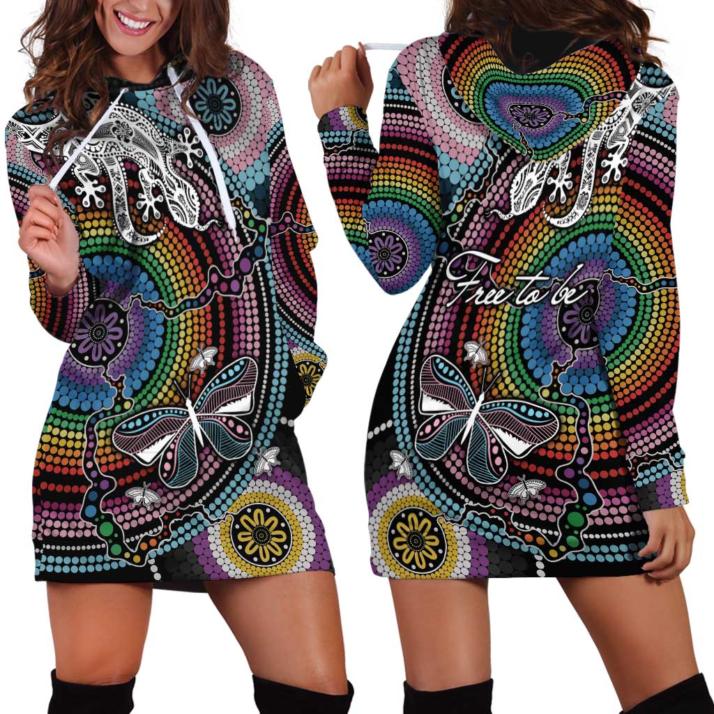 Sydney Pride Aboriginal Hoodie Dress Free To Be