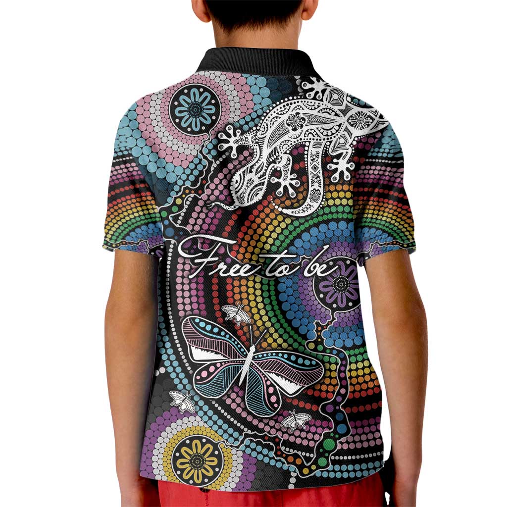 Sydney Pride Aboriginal Kid Polo Shirt Free To Be