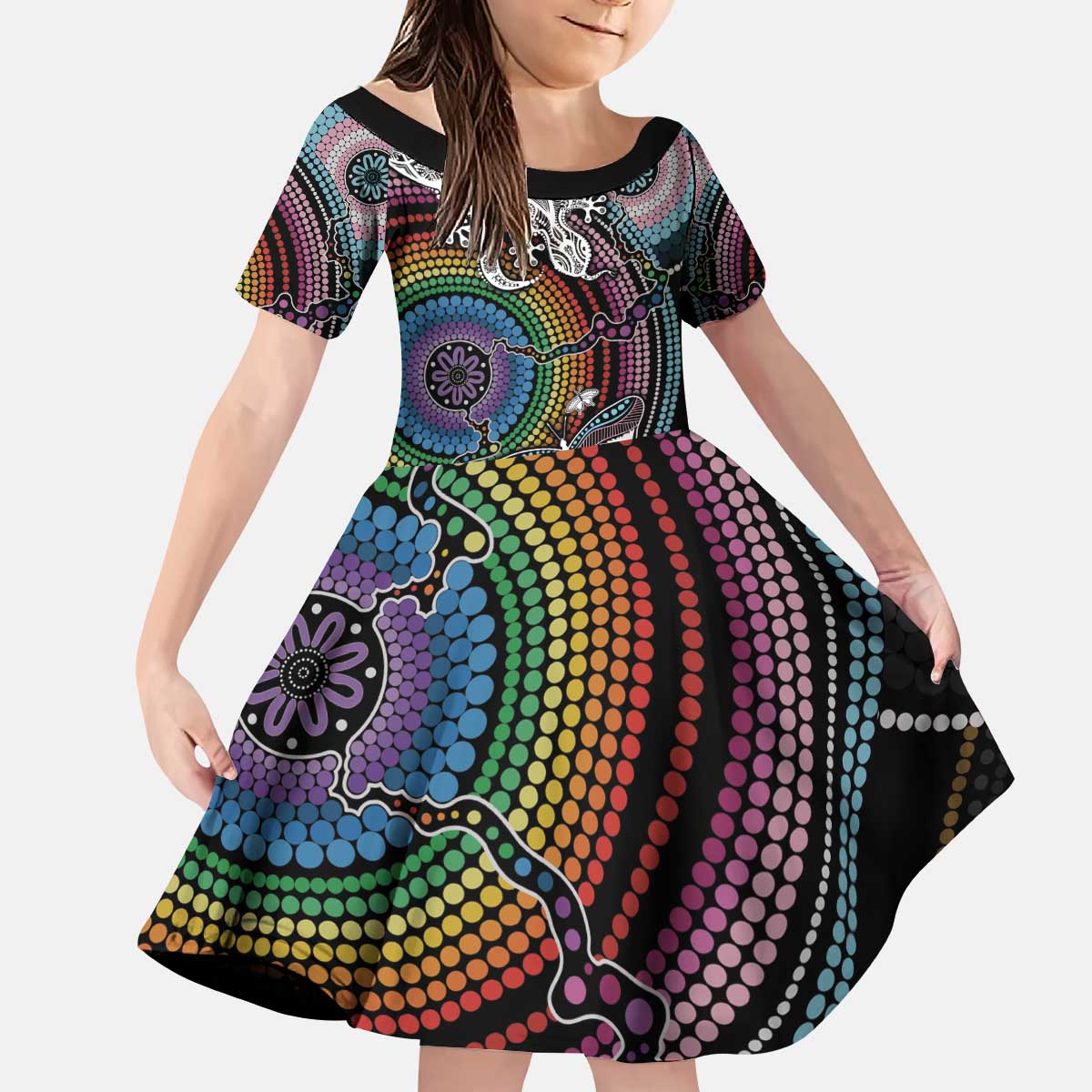 Sydney Pride Aboriginal Kid Short Sleeve Dress Free To Be
