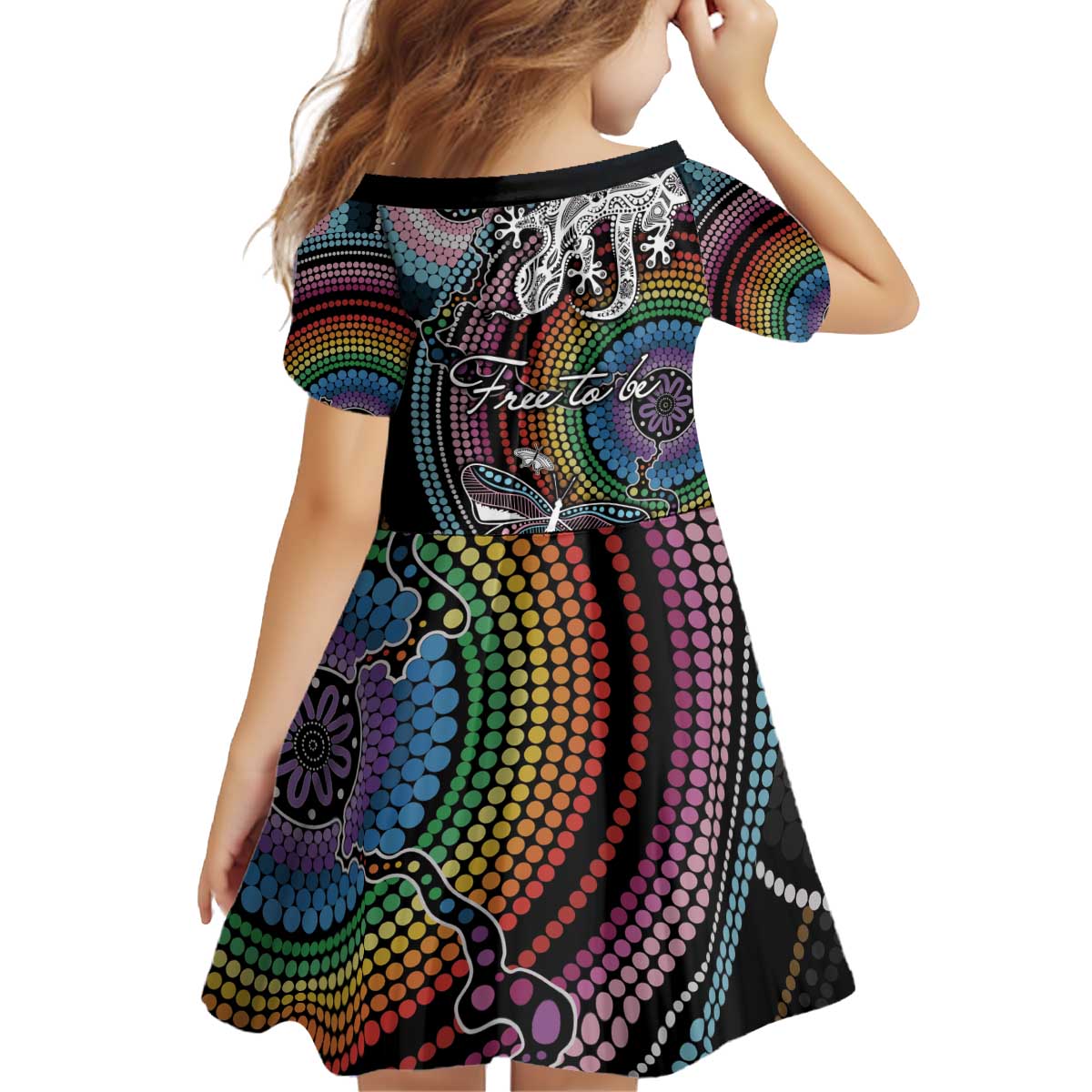 Sydney Pride Aboriginal Kid Short Sleeve Dress Free To Be