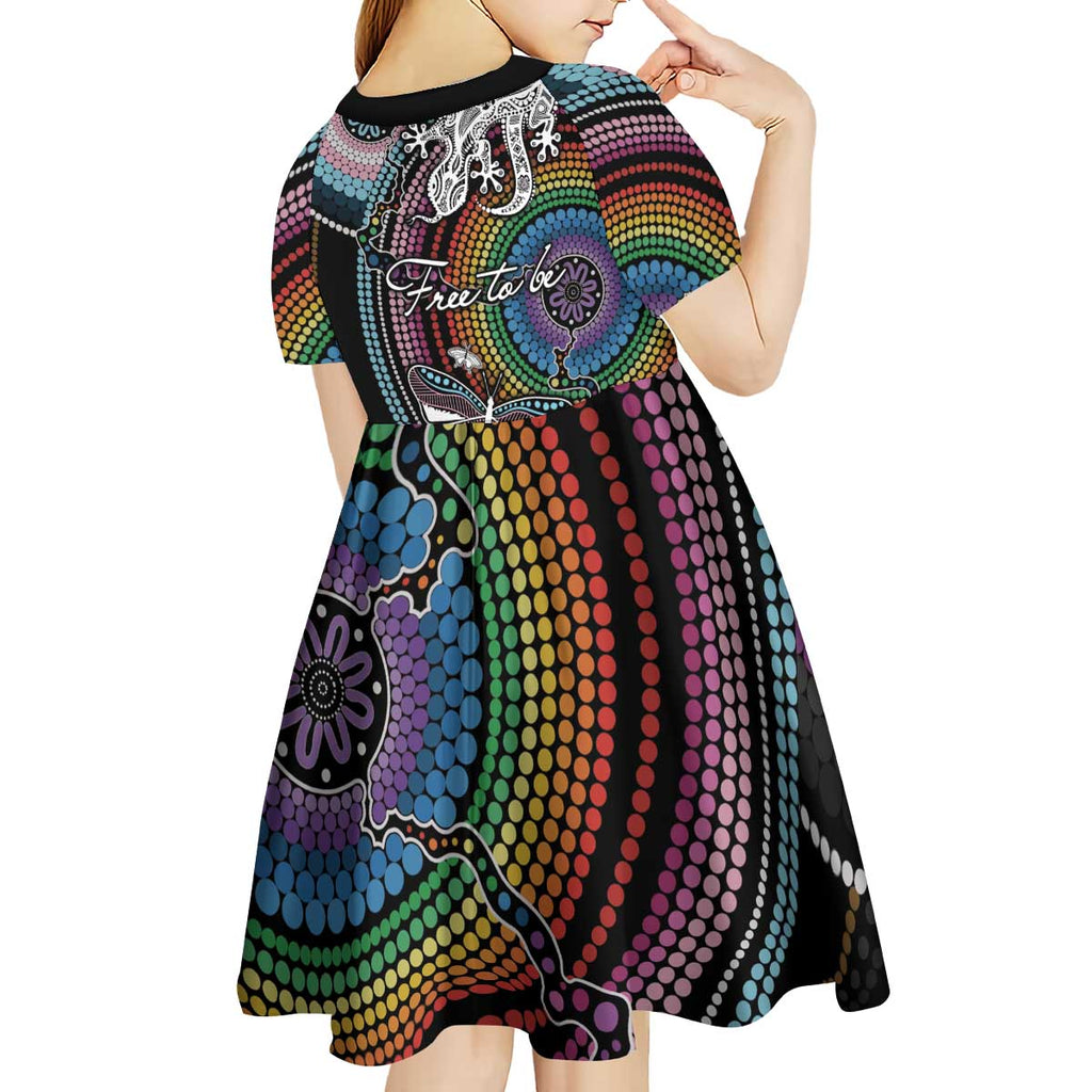 Sydney Pride Aboriginal Kid Short Sleeve Dress Free To Be