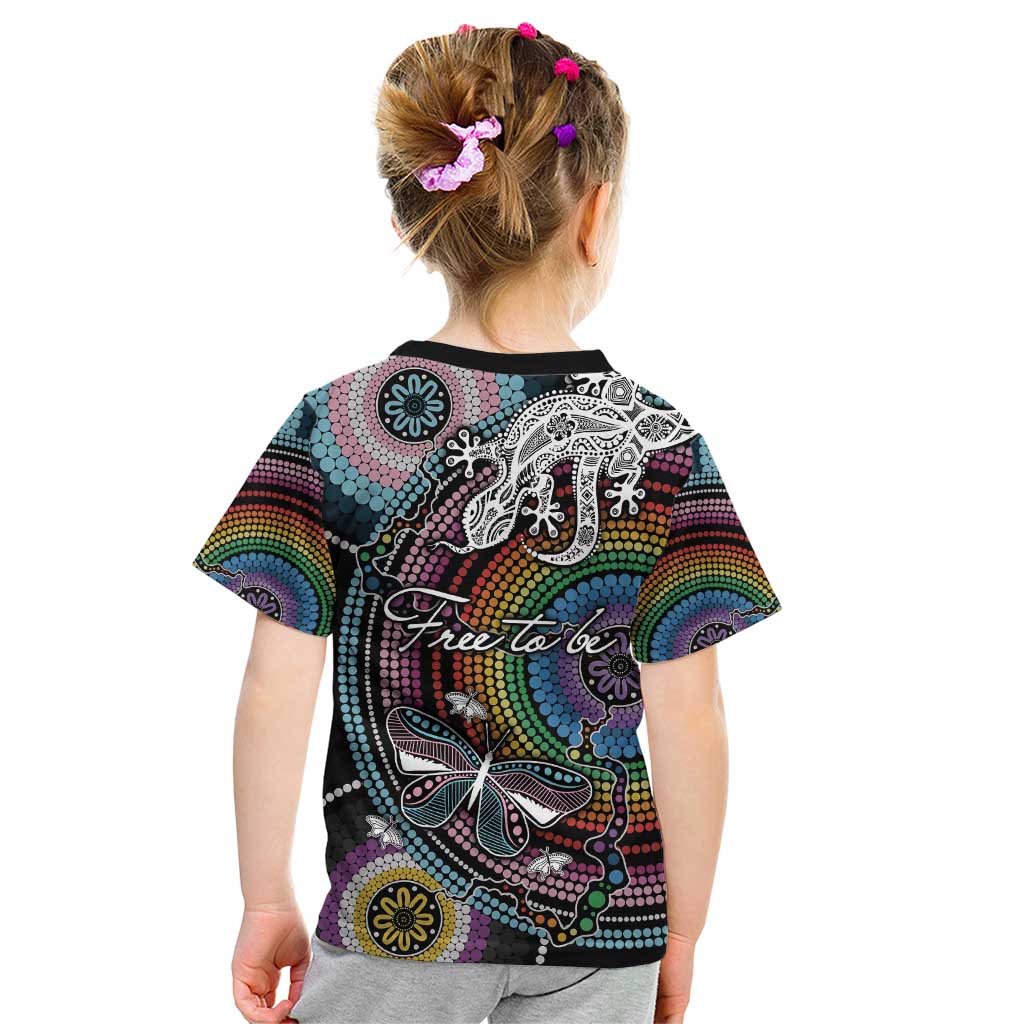 Sydney Pride Aboriginal Kid T Shirt Free To Be
