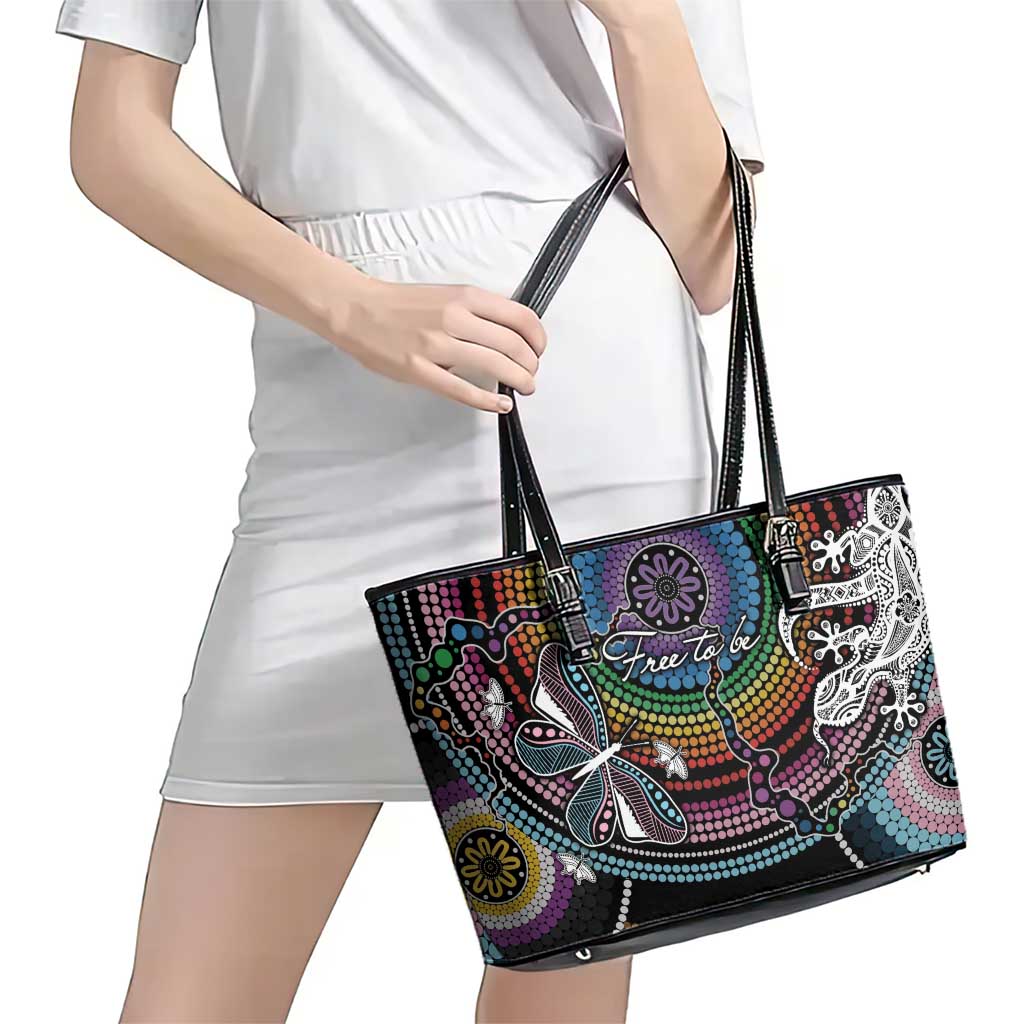 Sydney Pride Aboriginal Leather Tote Bag Free To Be