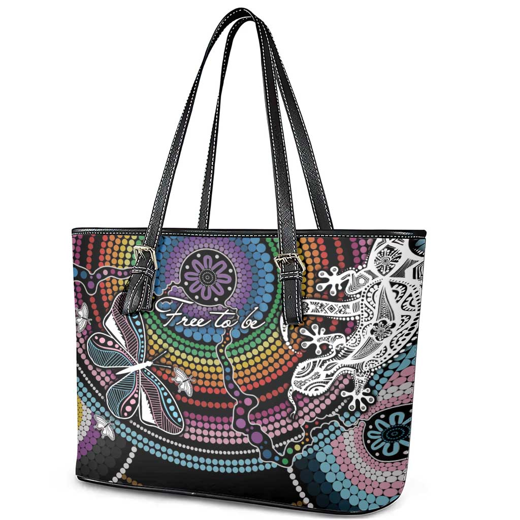 Sydney Pride Aboriginal Leather Tote Bag Free To Be