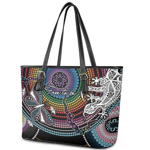 Sydney Pride Aboriginal Leather Tote Bag Free To Be