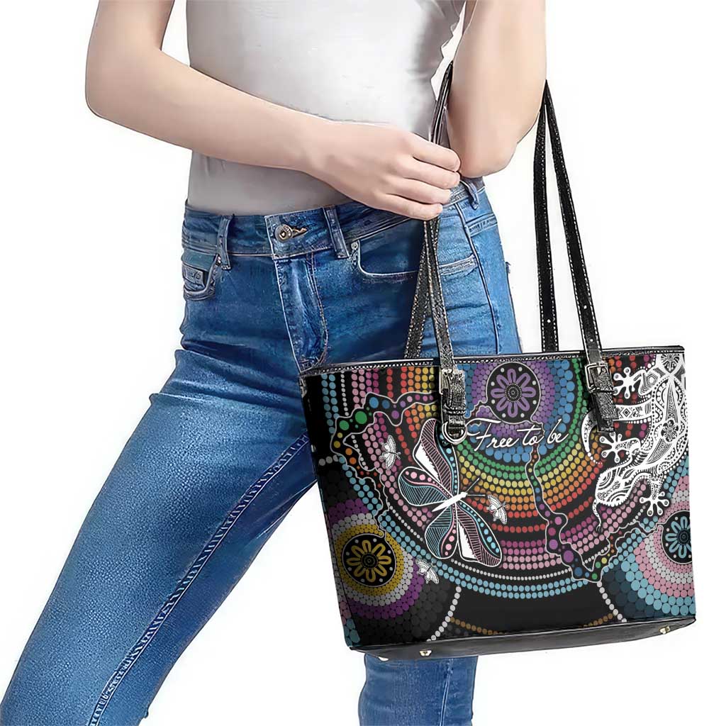 Sydney Pride Aboriginal Leather Tote Bag Free To Be