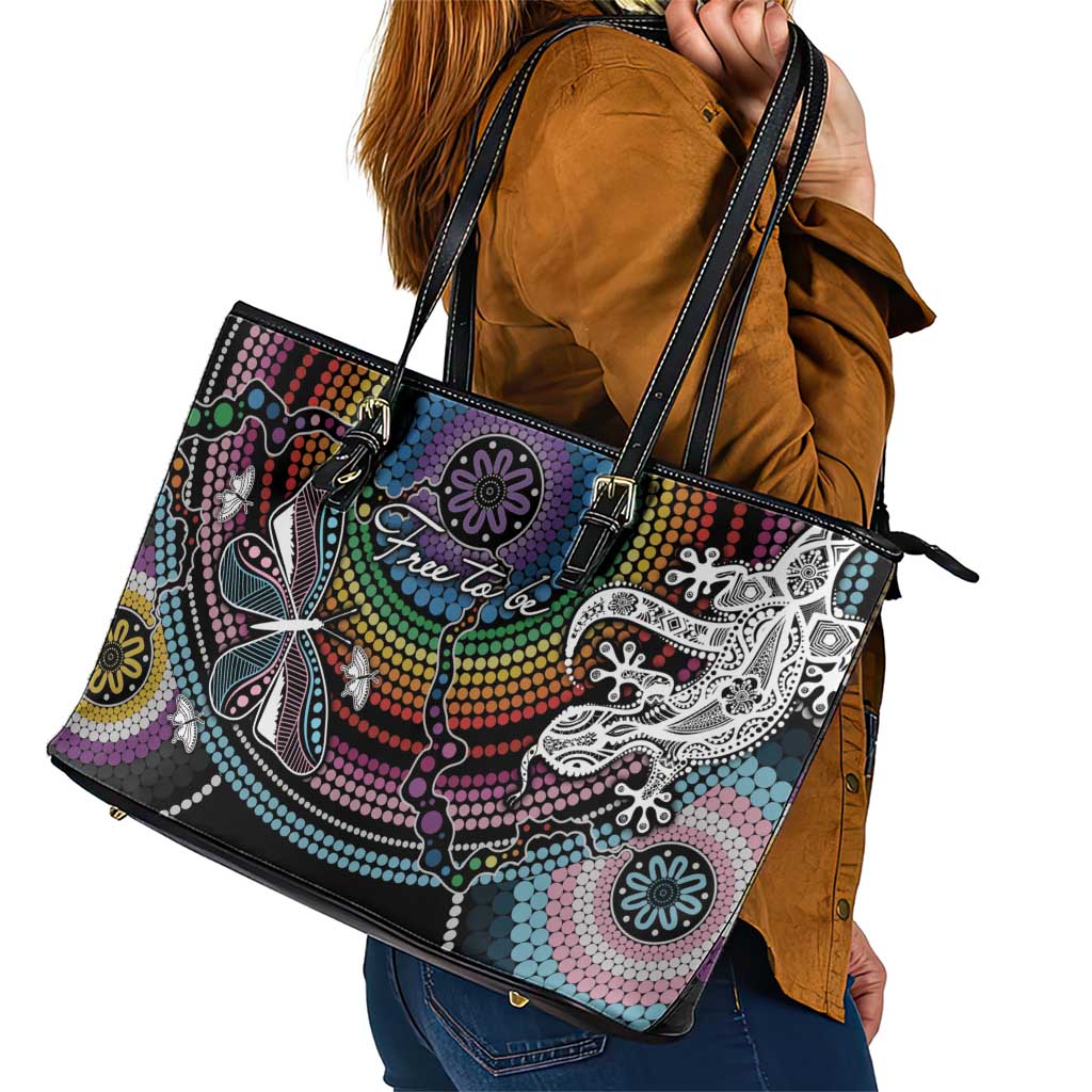 Sydney Pride Aboriginal Leather Tote Bag Free To Be
