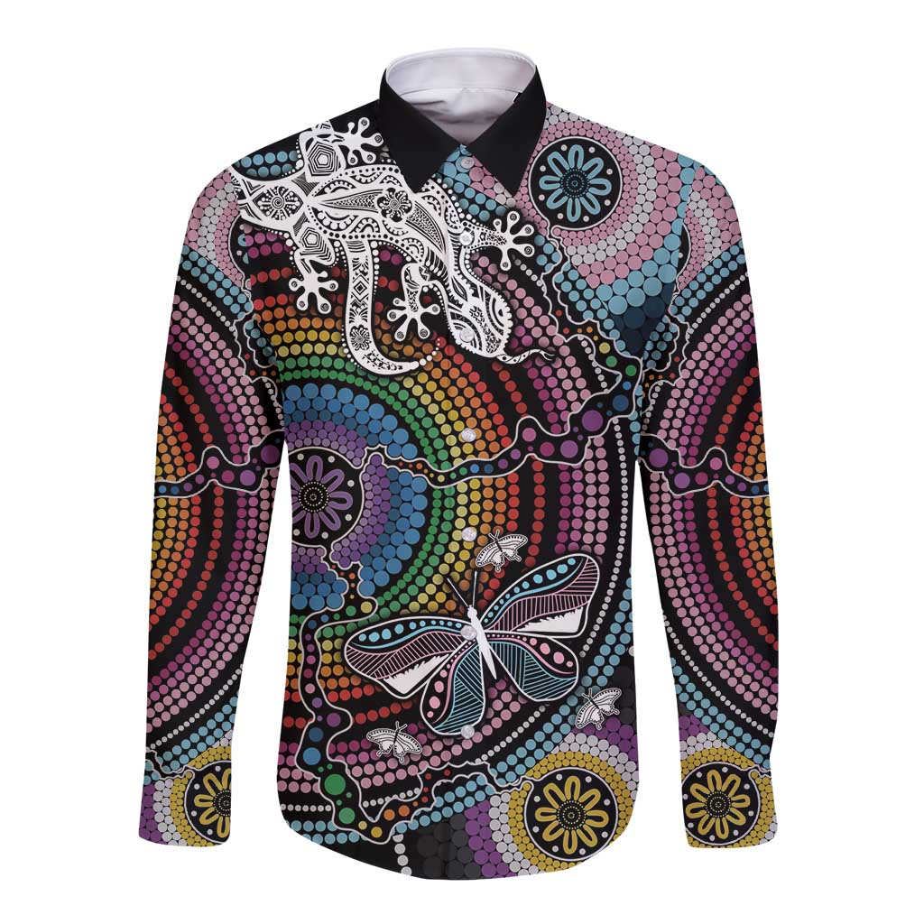 Sydney Pride Aboriginal Long Sleeve Button Shirt Free To Be