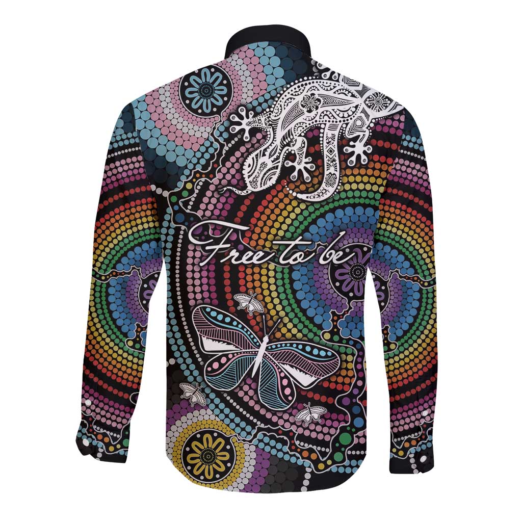 Sydney Pride Aboriginal Long Sleeve Button Shirt Free To Be
