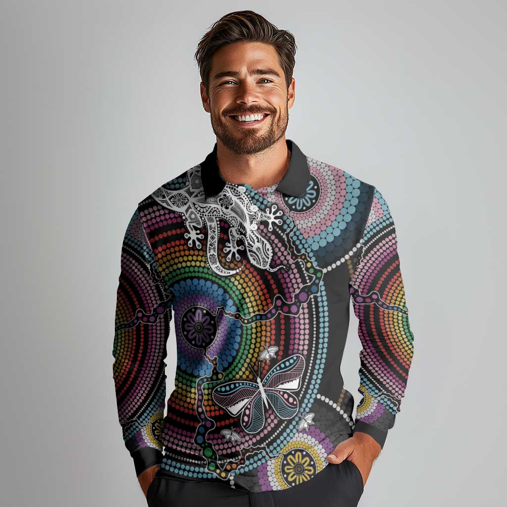 Sydney Pride Aboriginal Long Sleeve Polo Shirt Free To Be