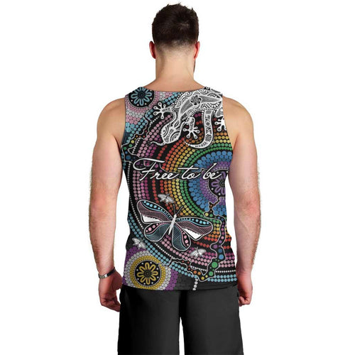 Sydney Pride Aboriginal Men Tank Top Free To Be