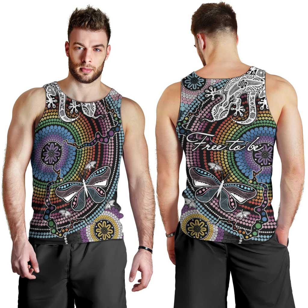 Sydney Pride Aboriginal Men Tank Top Free To Be