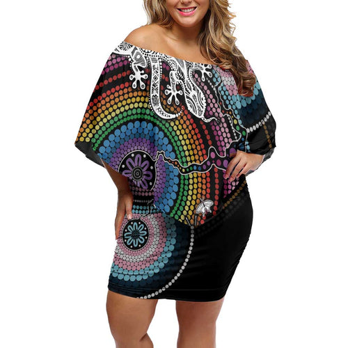 Sydney Pride Aboriginal Off Shoulder Short Dress Free To Be