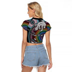 Sydney Pride Aboriginal Raglan Cropped T Shirt Free To Be
