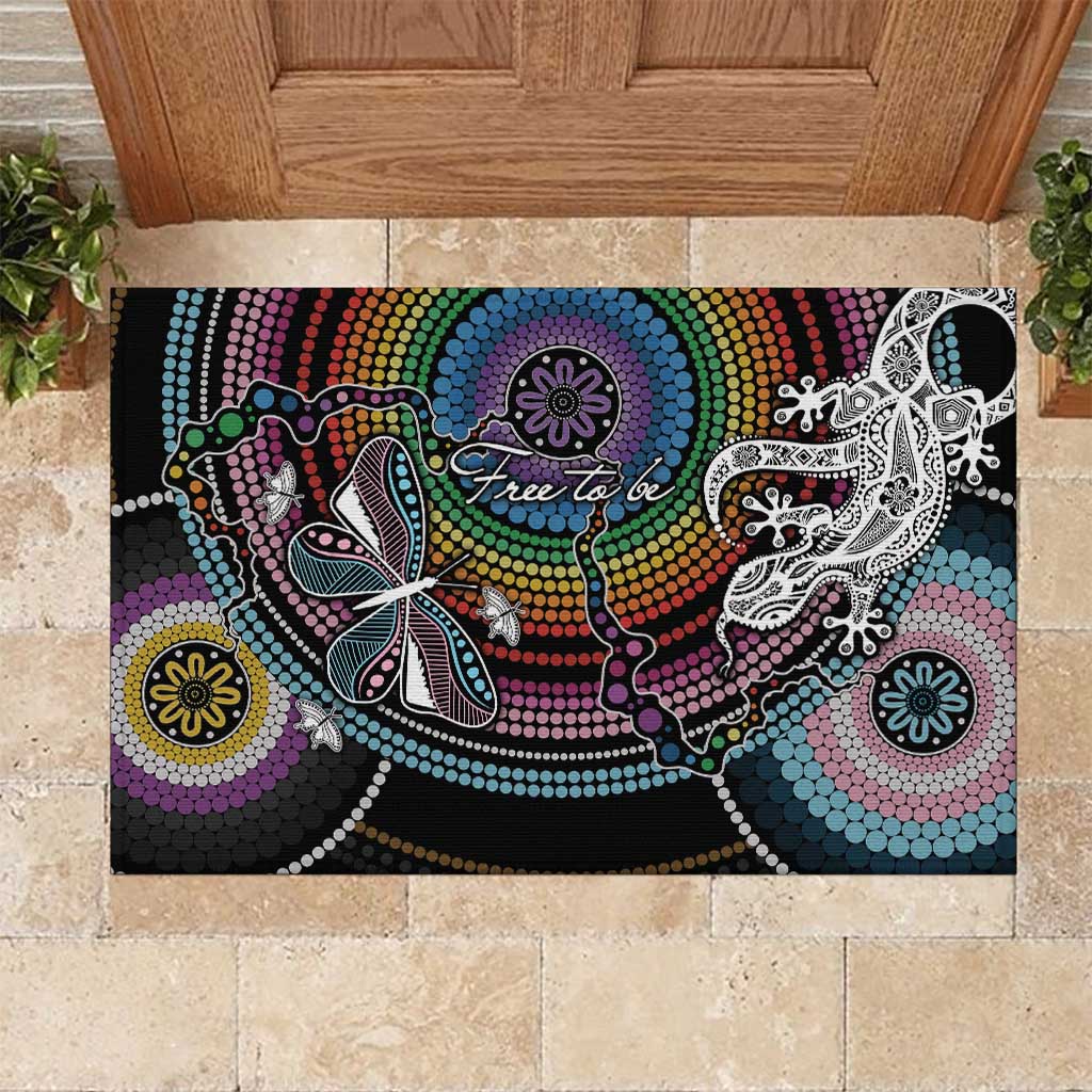 Sydney Pride Aboriginal Rubber Doormat Free To Be