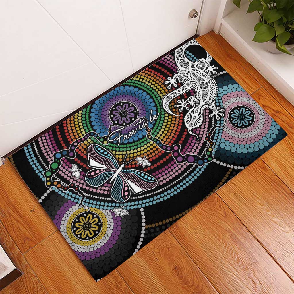 Sydney Pride Aboriginal Rubber Doormat Free To Be
