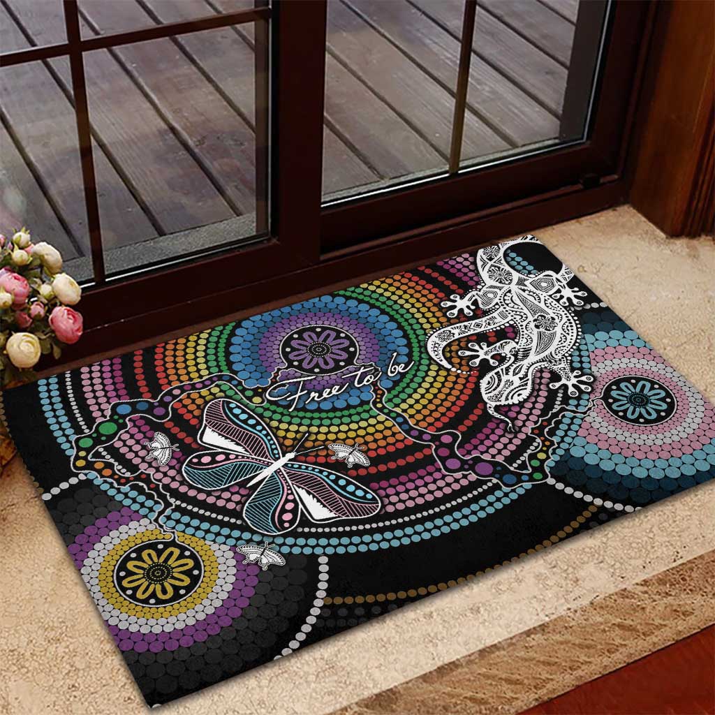 Sydney Pride Aboriginal Rubber Doormat Free To Be