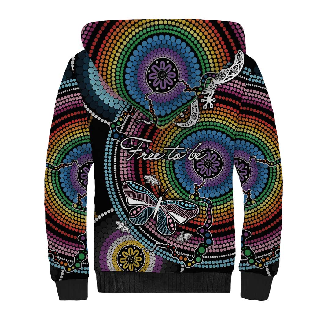 Sydney Pride Aboriginal Sherpa Hoodie Free To Be