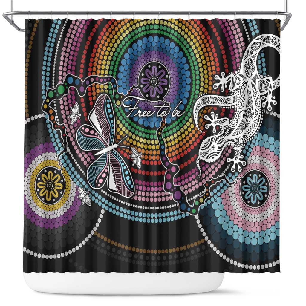 Sydney Pride Aboriginal Shower Curtain Free To Be