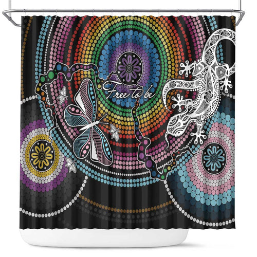 Sydney Pride Aboriginal Shower Curtain Free To Be