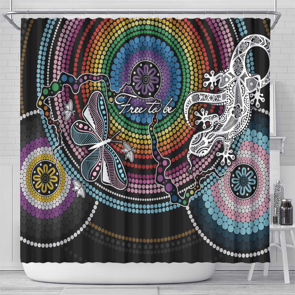 Sydney Pride Aboriginal Shower Curtain Free To Be