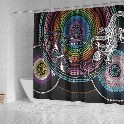 Sydney Pride Aboriginal Shower Curtain Free To Be