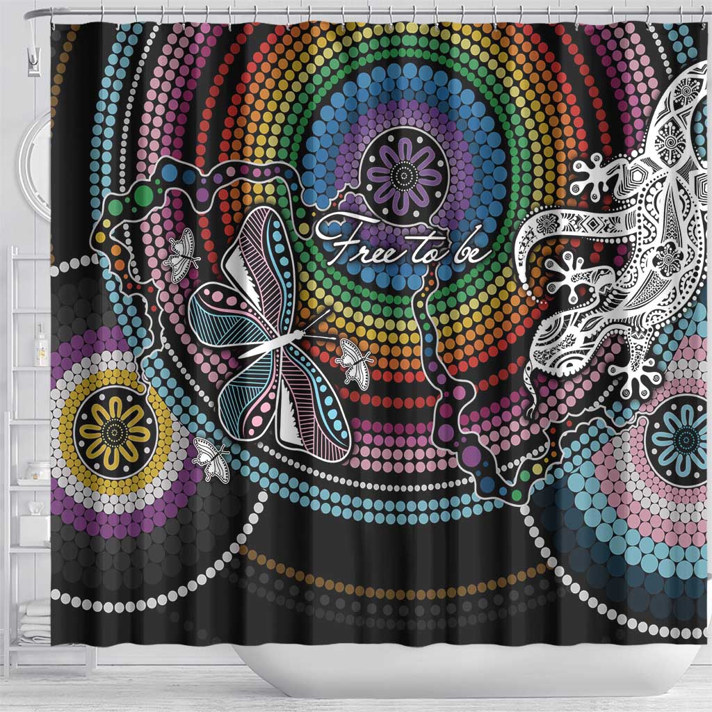 Sydney Pride Aboriginal Shower Curtain Free To Be