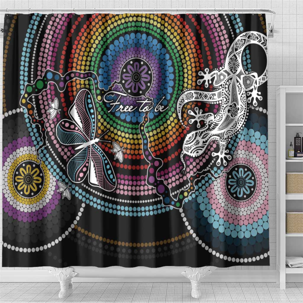 Sydney Pride Aboriginal Shower Curtain Free To Be