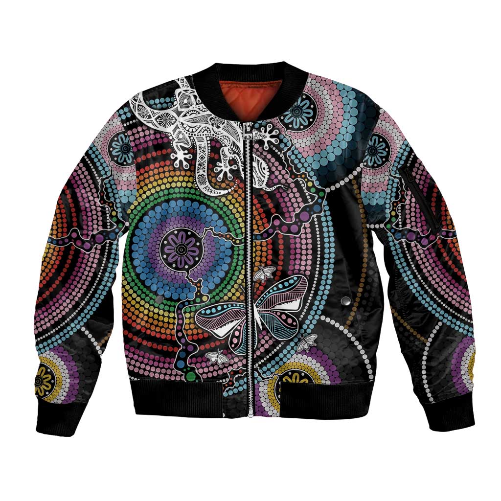 Sydney Pride Aboriginal Sleeve Zip Bomber Jacket Free To Be
