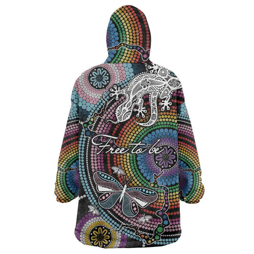 Sydney Pride Aboriginal Wearable Blanket Hoodie Free To Be