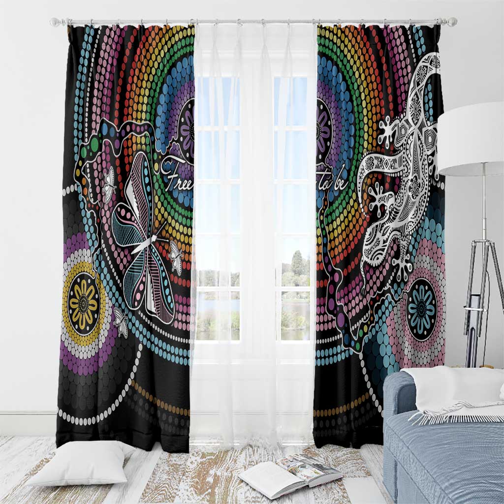 Sydney Pride Aboriginal Window Curtain Free To Be