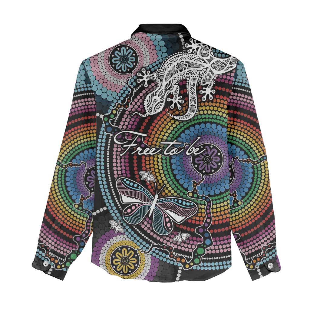Sydney Pride Aboriginal Women Casual Shirt Free To Be