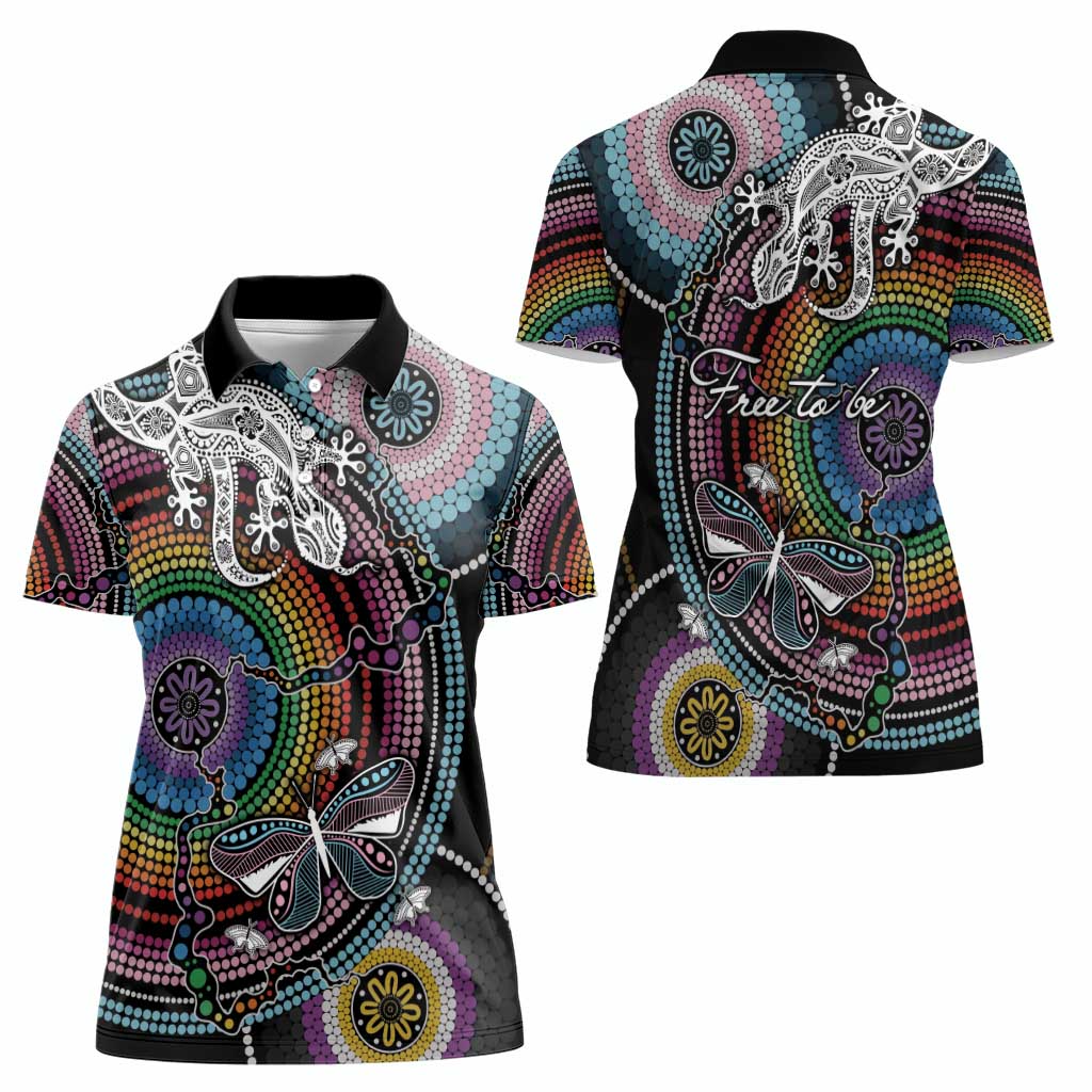 Sydney Pride Aboriginal Women Polo Shirt Free To Be