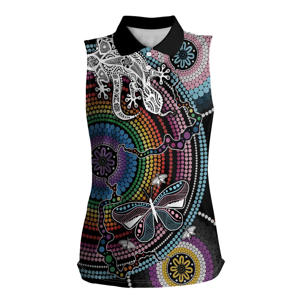 Sydney Pride Aboriginal Women Sleeveless Polo Shirt Free To Be