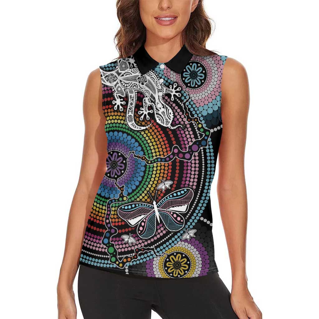 Sydney Pride Aboriginal Women Sleeveless Polo Shirt Free To Be